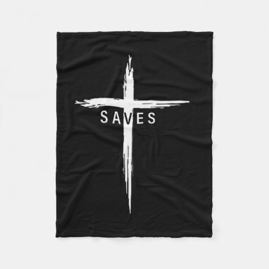 Cool Christian Cross Jesus Saves Men Women Graphic Fleece Deken (Voorkant)