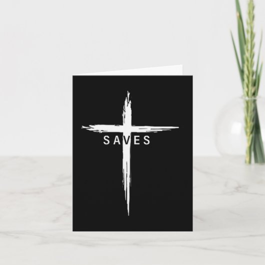Cool Christian Cross Jesus Saves Men Women Graphic Kaart (Voorkant)