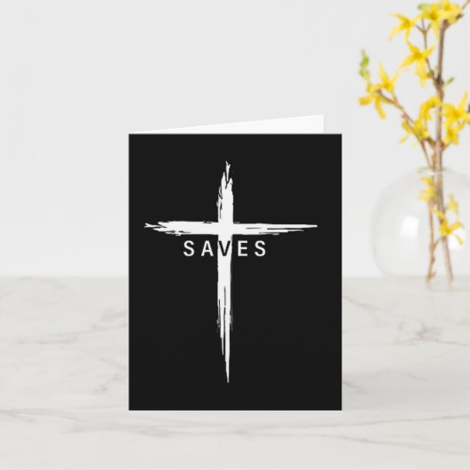 Cool Christian Cross Jesus Saves Men Women Graphic Kaart (Gele Bloem)