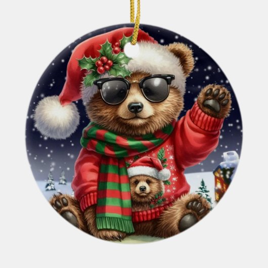 Cool Christmas Beer Keramisch Ornament (Voorkant)