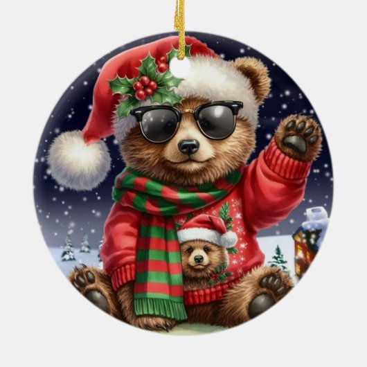 Cool Christmas Beer Keramisch Ornament (Achterkant)