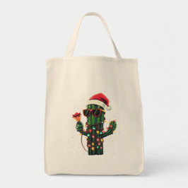 Cool Christmas Cactus with Amaryllis Tote Bag