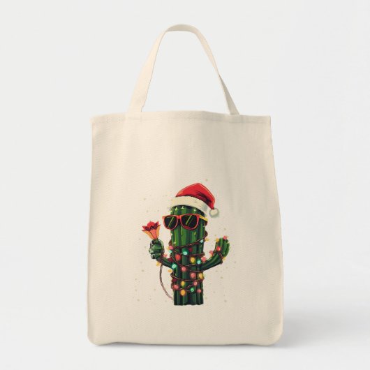 Cool Christmas Cactus with Amaryllis Tote Bag (Voorkant)
