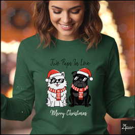 Cool Christmas Dogs Santa Hat Scarf Tri-Blend Shirt
