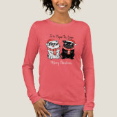 Cool Christmas Dogs Santa Hat Scarf Tri-Blend Shirt (Voorkant)