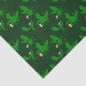 Cool Christmas Dragon Green Holiday Tissuepapier (Detail)
