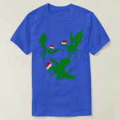Cool Christmas Dragon Santas T-shirt (Design voorkant)