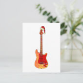 Cool Christmas Fire gitaar Feestdagenkaart (Staand voorkant)