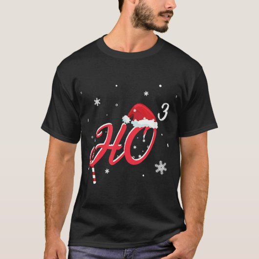 Cool Christmas HO-3 Santa Hat Grappig T-shirt (Voorkant)