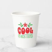 Cool Christmas - Leuk Retro Holiday Party Design Papieren Bekers (Voorkant)