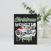 Cool Christmas Monster Truck Briefkaart (Staand voorkant)
