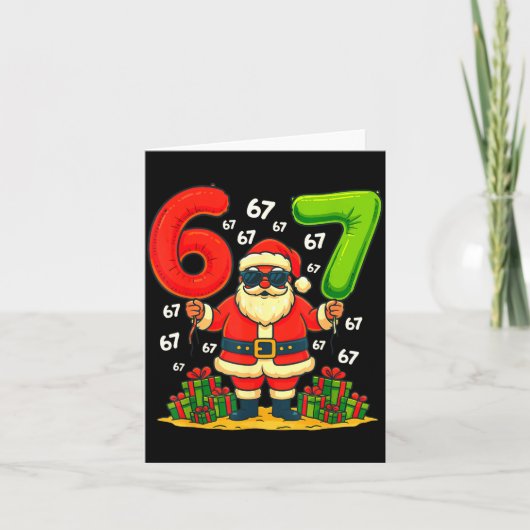 Cool Christmas Six Seven Santa Claus 6 7 Funny Gen Kaart (Voorkant)