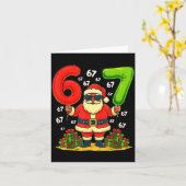 Cool Christmas Six Seven Santa Claus 6 7 Funny Gen Kaart (Gele Bloem)