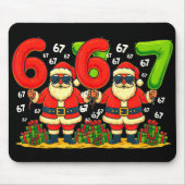Cool Christmas Six Seven Santa Claus 6 7 Funny Gen Muismat (Voorkant)