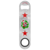 Cool Christmas Skelet Red Stars Ornamenten Circle Speed Flessenopener (Achterkant)