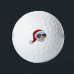 Cool Christmas Snowman Santa Hat Zonnebril Emoji Golfballen<br><div class="desc">Een coole sneeuwman kerst emoticon Emoji met een kerstmuts en zonnebrillen of tinten</div>