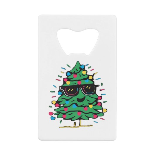 Cool Christmas Tree Classic Creditkaart Flessenopener (Voorkant)
