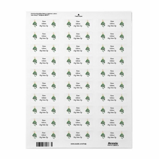 COOL CHRISTMAS TREES * CHRISTMAS * ADRES ETIKET (Full Sheet)