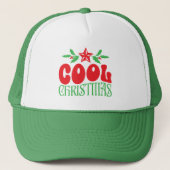 Cool Christmas Trucker Hat – Retro Vakantie Stijl Trucker Pet (Voorkant)