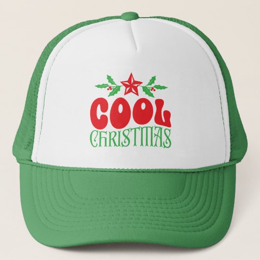 Cool Christmas Trucker Hat – Retro Vakantie Stijl Trucker Pet (Voorkant)