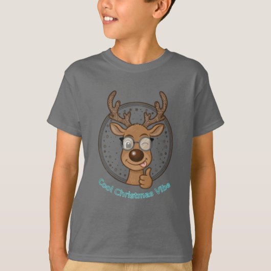 Cool Christmas Vibe Funny Reindeer T-shirt (Voorkant)