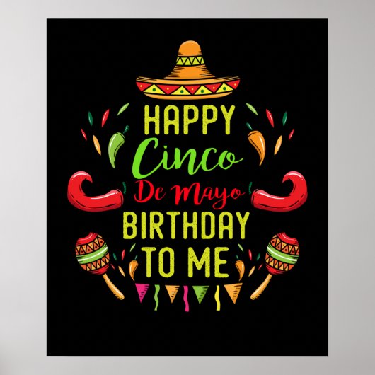 Cool Cinco de Mayo Birthday 5 mei Poster (Voorkant)