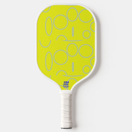 Cool Circles Geel Geometrisch Modern Slank Pickleball Paddle (Voorkant)