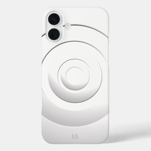 Cool Circles Modern Wit met Aangepaste Initialen Case-Mate iPhone Case (Achterkant)