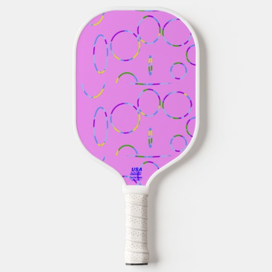 Cool Circles Roze Splash Geometrische Moderne Slan Pickleball Paddle (Voorkant)