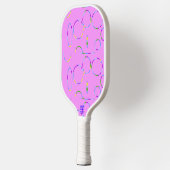Cool Circles Roze Splash Geometrische Moderne Slan Pickleball Paddle (Links)