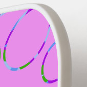 Cool Circles Roze Splash Geometrische Moderne Slan Pickleball Paddle (Links Detail)