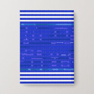 Cool Circuit Blauwe Geometrische Strepen Button