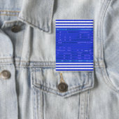 Cool Circuit Blauwe Geometrische Strepen Button (Insitu)