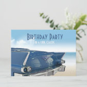 Cool Classic Car 60e verjaardag Uitnodiging (Staand voorkant)