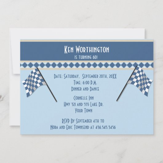 Cool Classic Car 60e verjaardag Uitnodiging (Achterkant)