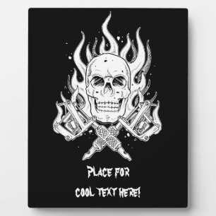 Cool Classic Elegant Black White Skull tattoo Fotoplaat