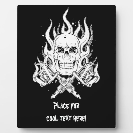 Cool Classic Elegant Black White Skull tattoo Fotoplaat (Voorkant)