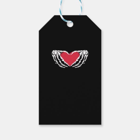 Cool Classic Grappig Skelet Handen Hart - Valentin Cadeaulabel (Voorkant)