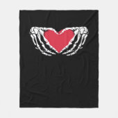 Cool Classic Grappig Skelet Handen Hart - Valentin Fleece Deken (Voorkant)