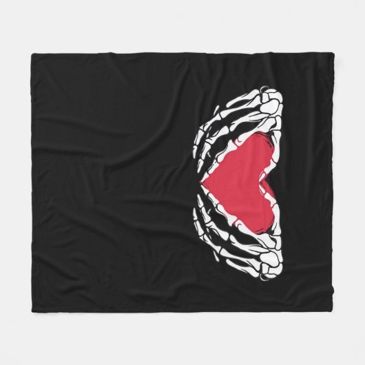 Cool Classic Grappig Skelet Handen Hart - Valentin Fleece Deken (Voorkant (Horizontaal))