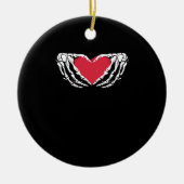 Cool Classic Grappig Skelet Handen Hart - Valentin Keramisch Ornament (Voorkant)