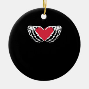 Cool Classic Grappig Skelet Handen Hart - Valentin Keramisch Ornament