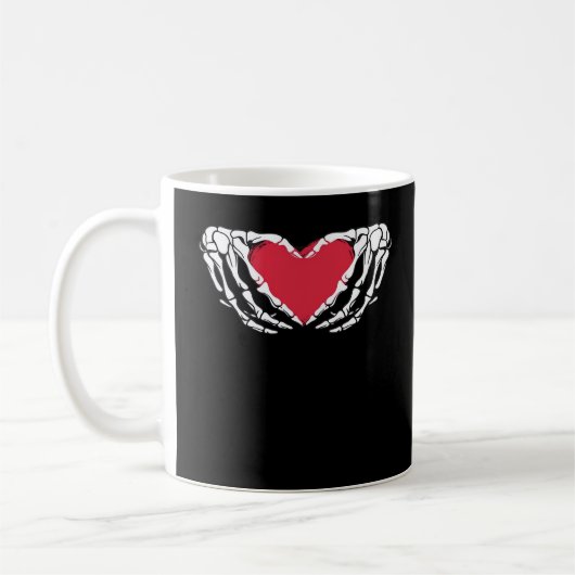 Cool Classic Grappig Skelet Handen Hart - Valentin Koffiemok (Links)
