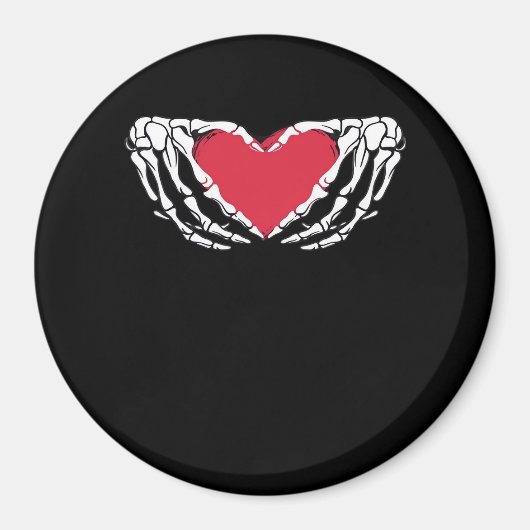 Cool Classic Grappig Skelet Handen Hart - Valentin Magneet (Voorkant)