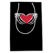 Cool Classic Grappig Skelet Handen Hart - Valentin Medium Cadeauzakje (Voorkant)