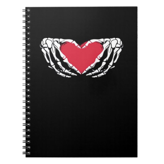 Cool Classic Grappig Skelet Handen Hart - Valentin Notitieboek (Voorkant)