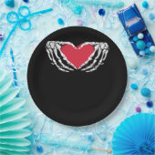 Cool Classic Grappig Skelet Handen Hart - Valentin Papieren Bordje (Feest)