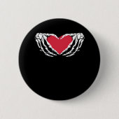 Cool Classic Grappig Skelet Handen Hart - Valentin Ronde Button 5,7 Cm (Voorkant)