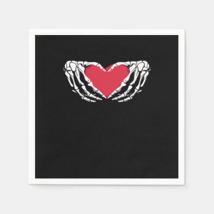 Cool Classic Grappig Skelet Handen Hart - Valentin Servet