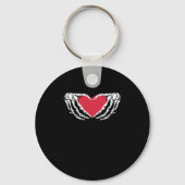 Cool Classic Grappig Skelet Handen Hart - Valentin Sleutelhanger (Voorkant)